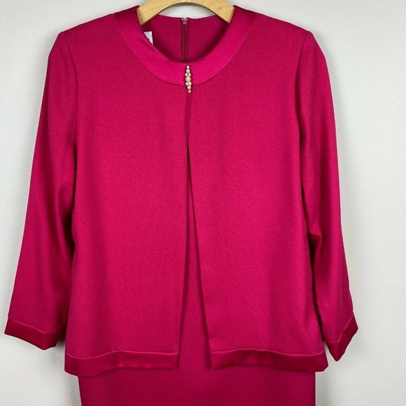 Vintage Henry Lee Dress 12 Pink Layered Look Blazer Long Sleeve Union‎ Label Vtg - Picture 2 of 11